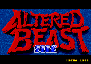 Altered Beast (Arcade) screenshot: Title screen (English, "Altered Beast")