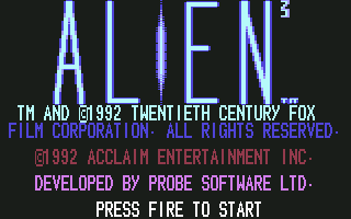 Alien³ (Commodore 64) screenshot: Title