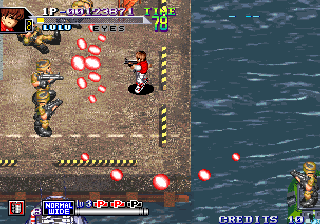 Screenshot of Shock Troopers: 2nd Squad (Arcade, 1998) - MobyGames