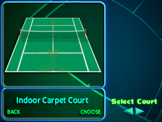 Tennis Addict (Windows Mobile) screenshot: Court selection