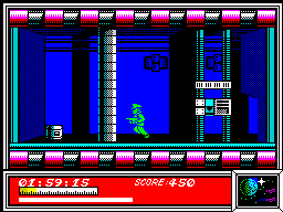 Dan Dare: Pilot of the Future (ZX Spectrum) screenshot: First of the 5 parts of a planetary-destruction mechanism