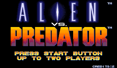 Alien vs. Predator (Arcade) screenshot: Title screen