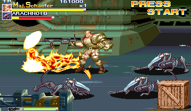 Alien vs. Predator (Arcade) screenshot: Flame thrower