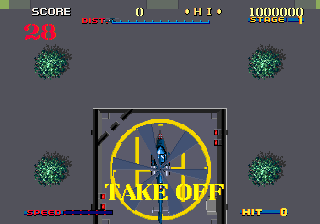 ThunderBlade (Arcade) screenshot: Take-Off.