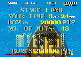 ThunderBlade (Arcade) screenshot: Finished.