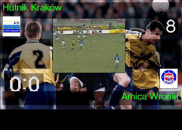 Liga Polska Manager '98 (Windows) screenshot: Match movie sequence