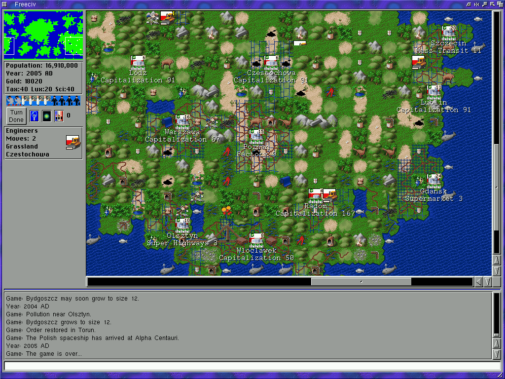Freeciv (Amiga) screenshot: There are also animals...