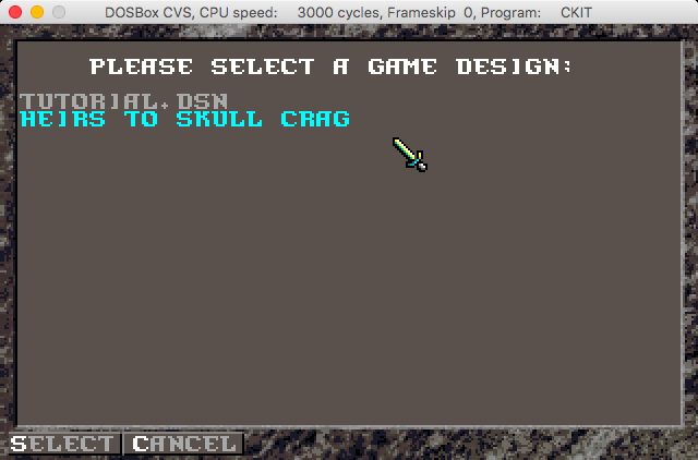 Unlimited Adventures (Macintosh) screenshot: Game design selection (GOG version)