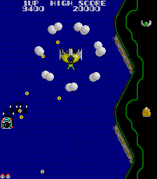 TwinBee (Arcade) screenshot: Stage 1 Boss "Onion Head"
