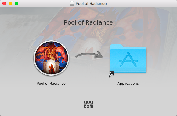 Pool of Radiance (Macintosh) screenshot: Install screen (GOG version)