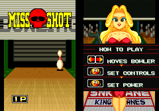 League Bowling (Arcade) screenshot: Miss Shot.