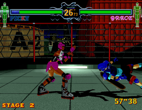 Fighting Vipers (Arcade) screenshot: Picky vs Grace