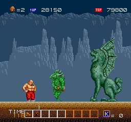 Karnov (Arcade) screenshot: Stage 1 boss