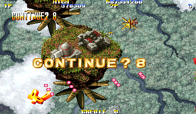 Giga Wing (Arcade) screenshot: Continue?