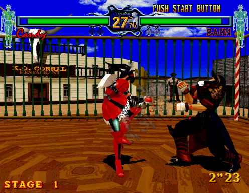 Fighting Vipers (Arcade) screenshot: Candy vs Bahn