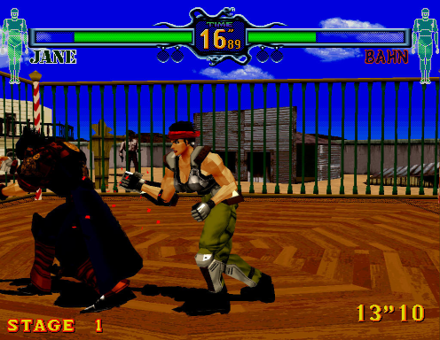 Fighting Vipers (Arcade) screenshot: Hit in back