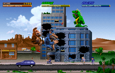 Screenshot of Rampage World Tour (Arcade, 1997) - MobyGames