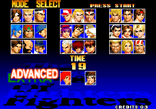 The King of Fighters '97 (Arcade) screenshot: Player select