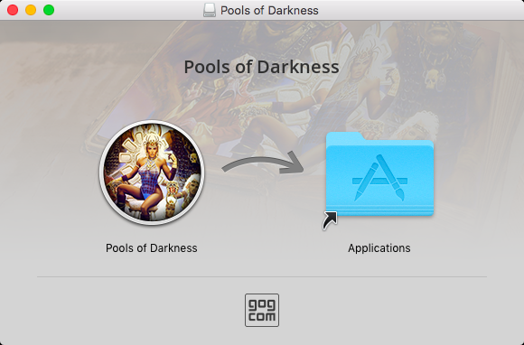 Pools of Darkness (Macintosh) screenshot: Install screen (GOG version)
