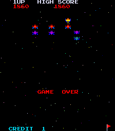 Galaxian (Arcade) screenshot: Game Over