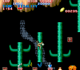 Black Tiger (Arcade) screenshot: On columns