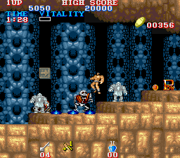 Black Tiger (Arcade) screenshot: Skeleton