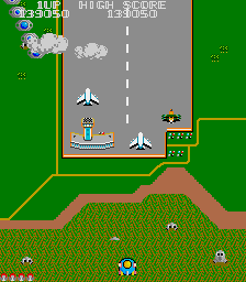 TwinBee (Arcade) screenshot: Stage 5 "Plants & Electronic Parts"