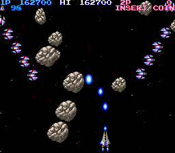 Life Force (Arcade) screenshot: Stage 2 "Meteorite Space"