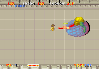 Alien Syndrome (Arcade) screenshot: Boss fight 1st part