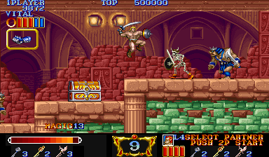 Magic Sword (Arcade) screenshot: Skeleton