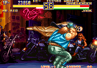 Art of Fighting 2 (Arcade) screenshot: Throw in walls