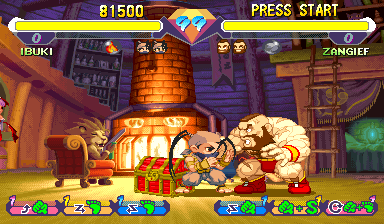 Pocket Fighter (Arcade) screenshot: Chest with treasure
