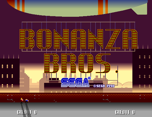 Bonanza Bros. (Arcade) screenshot: Title Screen.