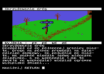 Wyspa (Atari 8-bit) screenshot: Crossroads
