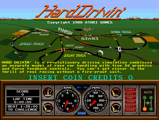 Hard Drivin' (Arcade) screenshot: Title Screen.