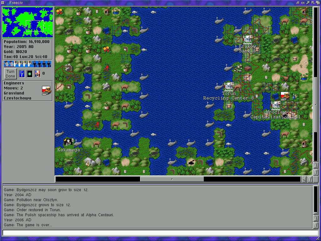 Freeciv (Amiga) screenshot: ... like whales.
