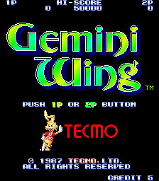 Gemini Wing (Arcade) screenshot: Title screen
