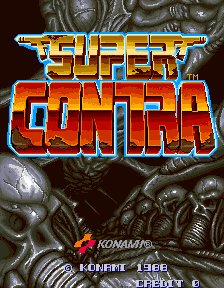 Super Contra (Arcade) screenshot: Title screen (English)