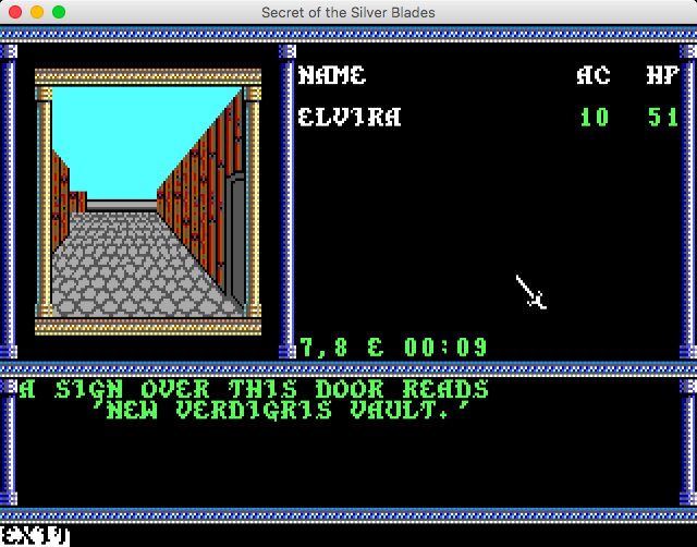 Secret of the Silver Blades (Macintosh) screenshot: Passing a local bank of a sorts (GOG version)