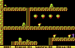Trisz Divinis (Atari 8-bit) screenshot: Blazing fire