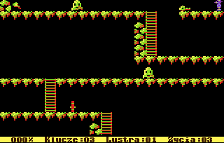 Trisz Divinis (Atari 8-bit) screenshot: Key ahead