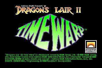 Dragon's Lair II: Time Warp (Amiga) screenshot: Title screen