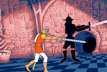 Dragon's Lair (Amiga) screenshot: ... but eventually he was defeated.