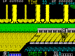 Double Dragon (ZX Spectrum) screenshot: On the bridge
