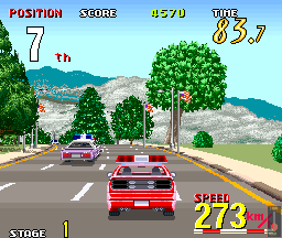 Cisco Heat: All American Police Car Race (Arcade) screenshot: Racing other police officers.