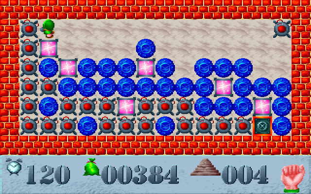 Saper (DOS) screenshot: Level 4 - Pink teleports