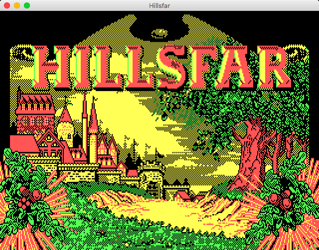 Dungeons & Dragons: Forgotten Realms - The Archives Collection 2 (Macintosh) screenshot: Hillsfar - Main title (CGA)