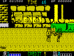 Double Dragon (ZX Spectrum) screenshot: High kick