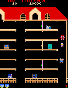 Mappy (Arcade) screenshot: Game starts