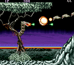 Saint Dragon (Arcade) screenshot: Beginning of the 1st level